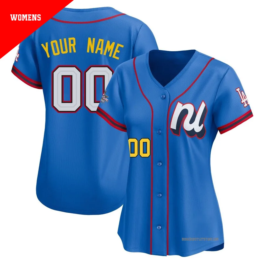 Los Angeles Dodgers ＃00 Custom Women's Blue Limited National League 2025 All-Star Edition Jersey
