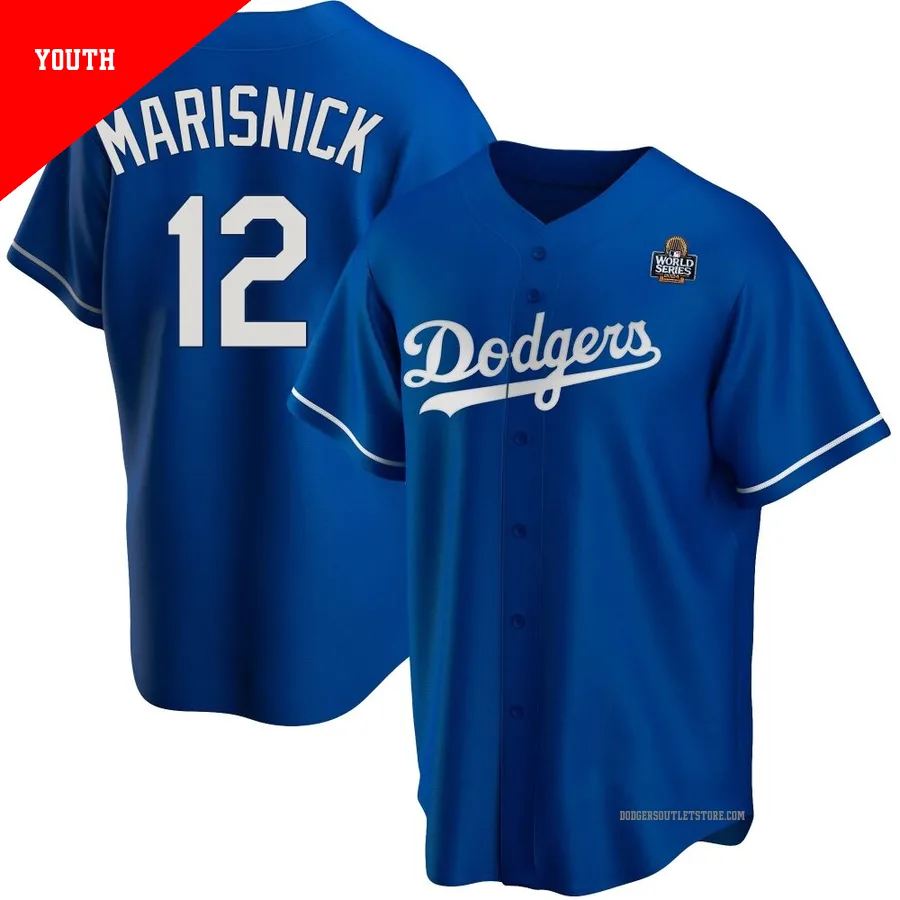 Los Angeles Dodgers ＃12 Jake Marisnick Youth Royal Replica Alternate 2024 World Series Jersey