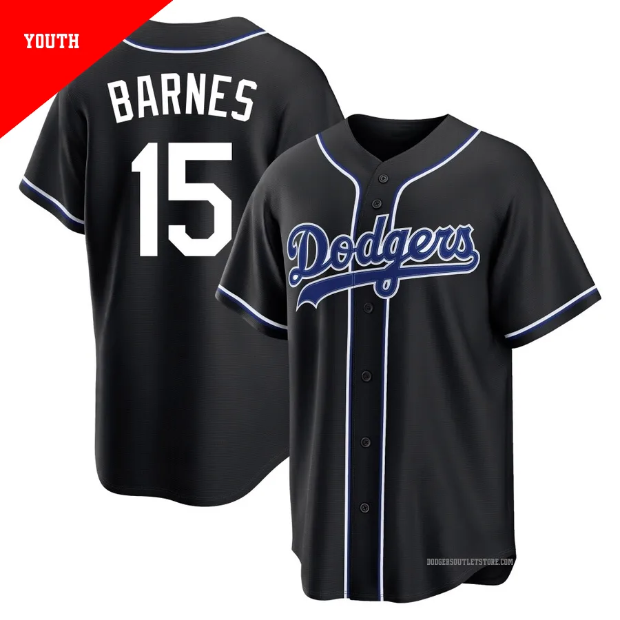 Los Angeles Dodgers ＃15 Austin Barnes Youth Black Replica Fashion Out Jersey
