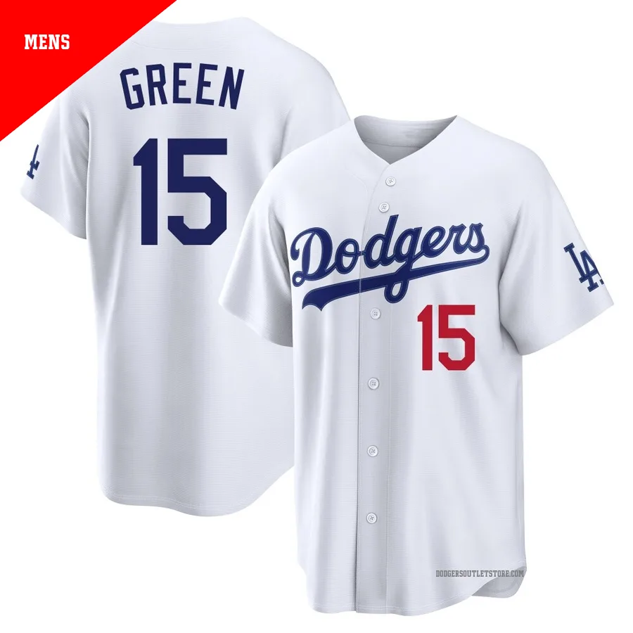 Los Angeles Dodgers ＃15 Shawn Green Men's White Limited Home Stadium Jersey