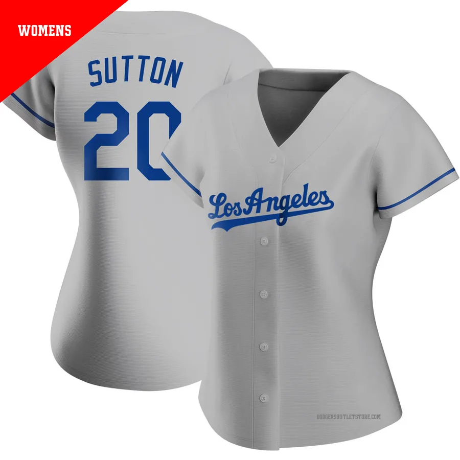 Los Angeles Dodgers ＃20 Don Sutton Women's Gray Replica Road Jersey
