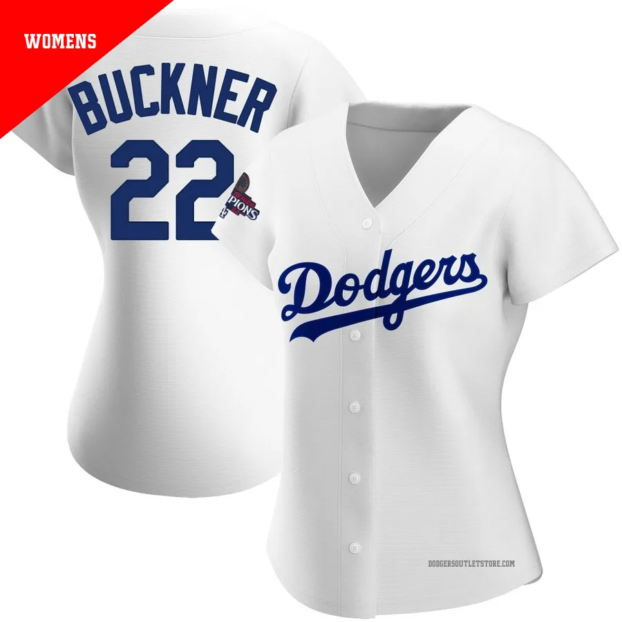 Los Angeles Dodgers ＃22 Bill Buckner Women's White Replica Home 2024 World Series Champions Jersey
