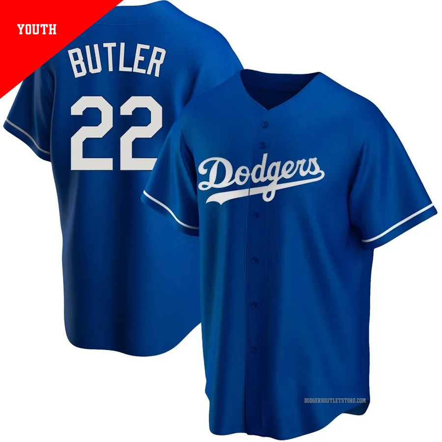 Los Angeles Dodgers ＃22 Brett Butler Youth Royal Replica Alternate Jersey