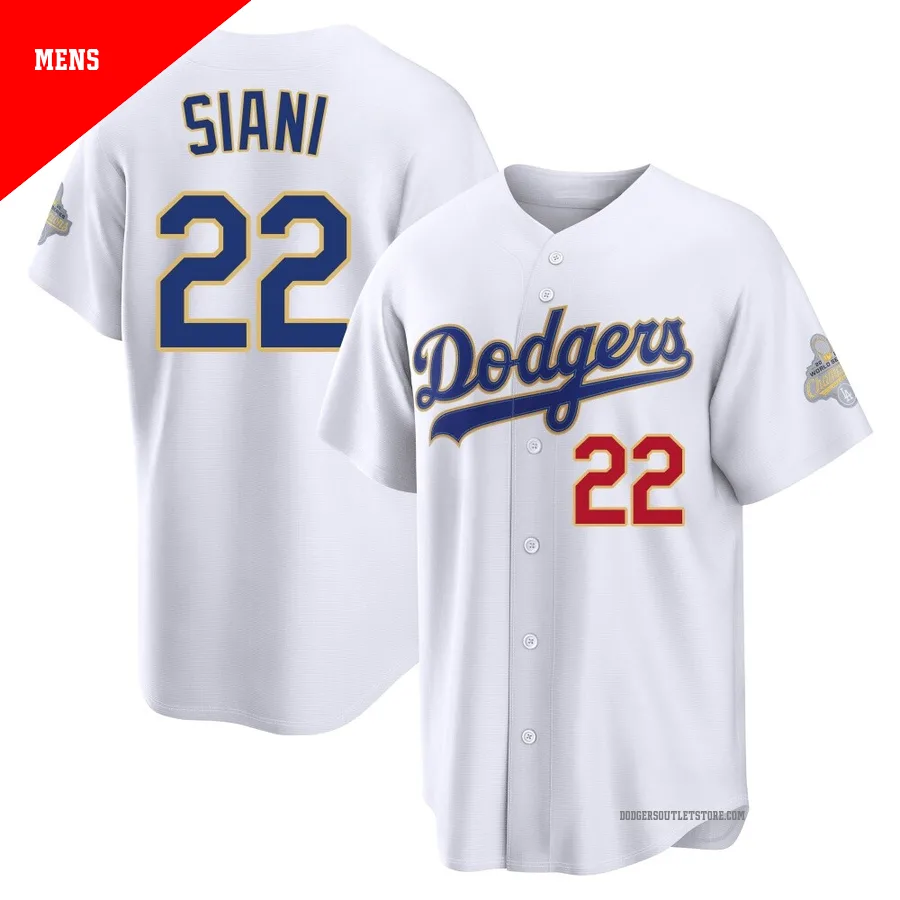 Los Angeles Dodgers ＃22 Michael Siani Men's Gold Limited White 2026 Collection Stadium Jersey