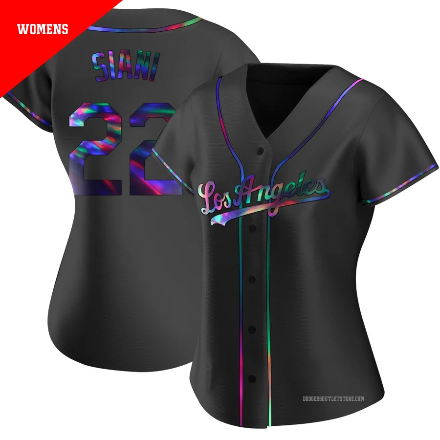 Los Angeles Dodgers ＃22 Michael Siani Women's Black Replica Holographic Alternate Jersey