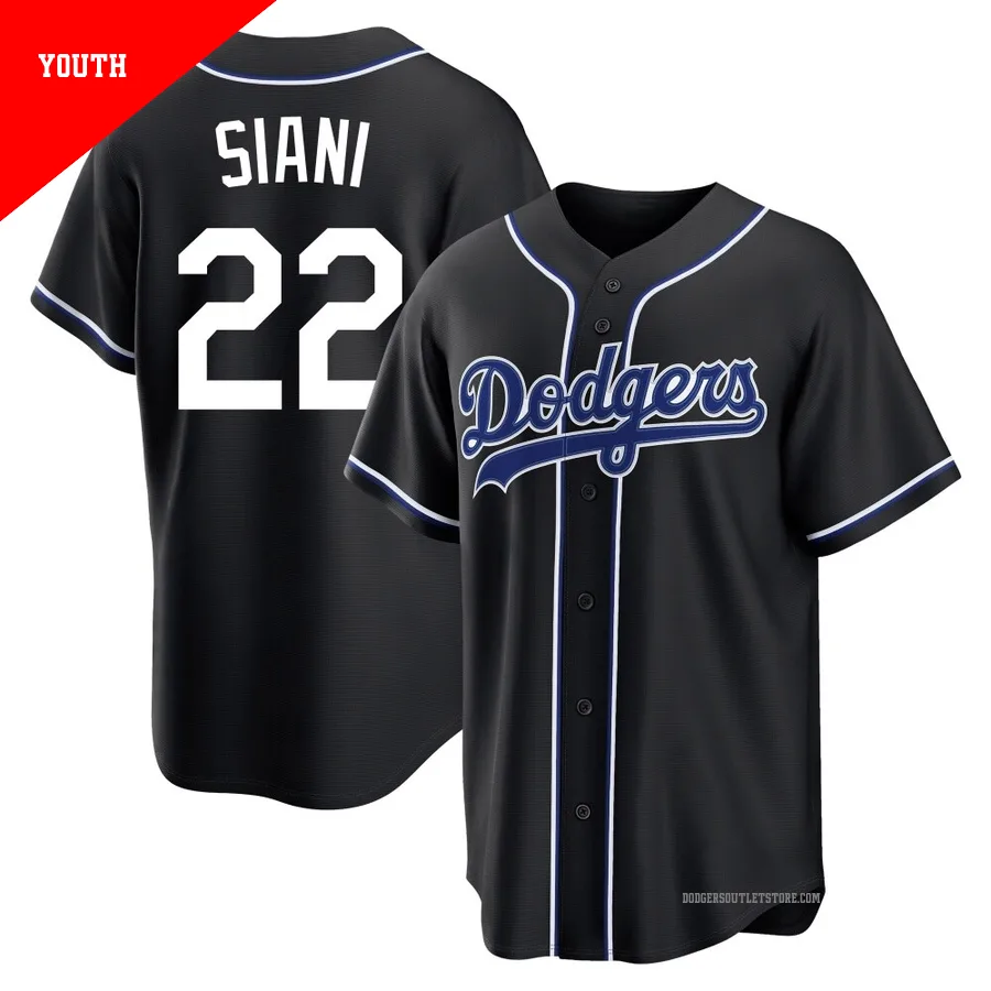 Los Angeles Dodgers ＃22 Michael Siani Youth Black Replica Fashion Out Jersey