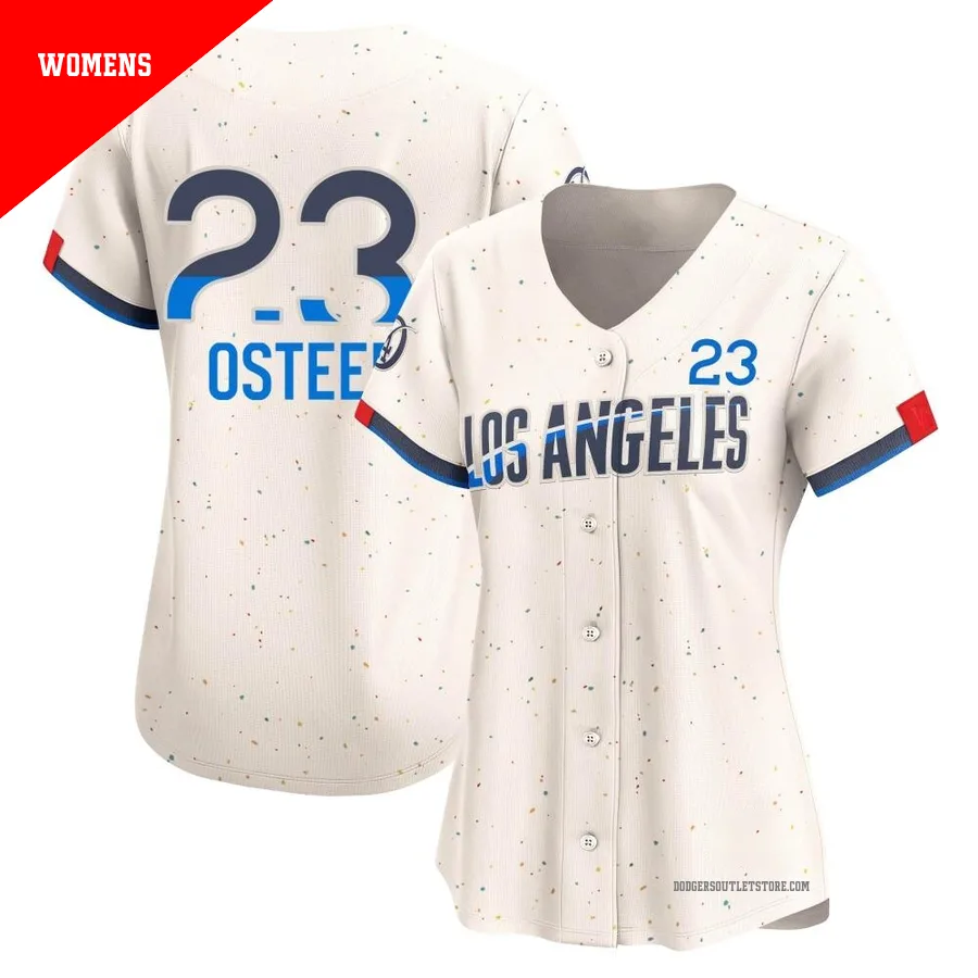 Los Angeles Dodgers ＃23 Claude Osteen Women's Cream Limited 2024 City Connect Jersey