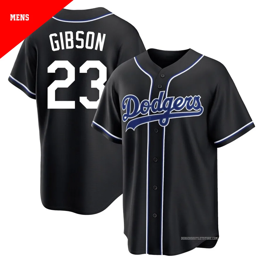 Los Angeles Dodgers ＃23 Kirk Gibson Men's Black Replica Fashion Out Jersey