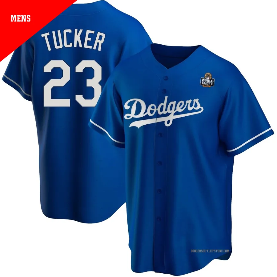 Los Angeles Dodgers ＃23 Kyle Tucker Men's Royal Replica Alternate 2024 World Series Jersey