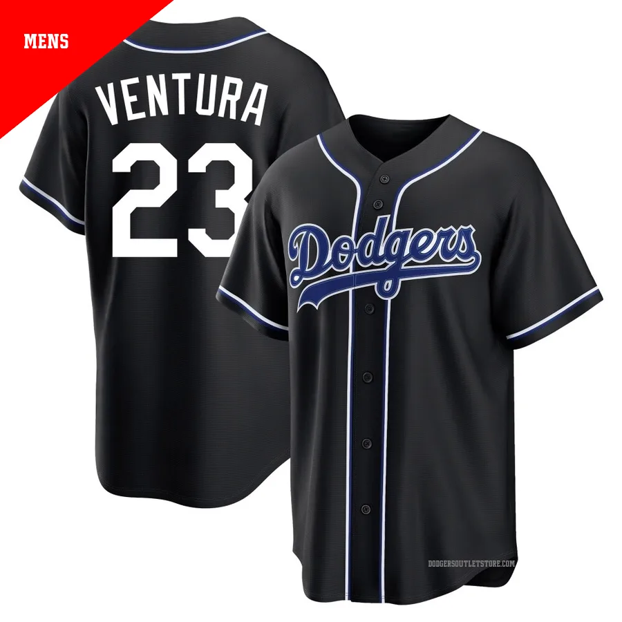 Los Angeles Dodgers ＃23 Robin Ventura Men's Black Replica Fashion Out Jersey