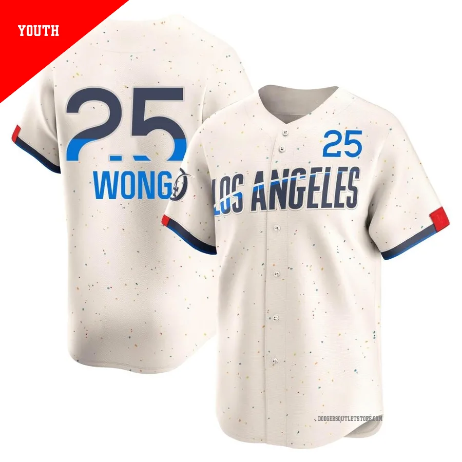 Los Angeles Dodgers ＃25 Kolten Wong Youth Cream Limited 2024 City Connect Jersey