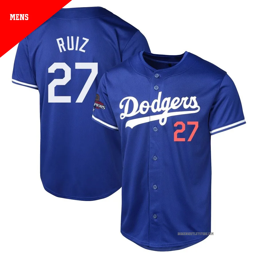 Los Angeles Dodgers ＃27 Esteury Ruiz Men's Royal Limited Alternate World Series Champions Jersey