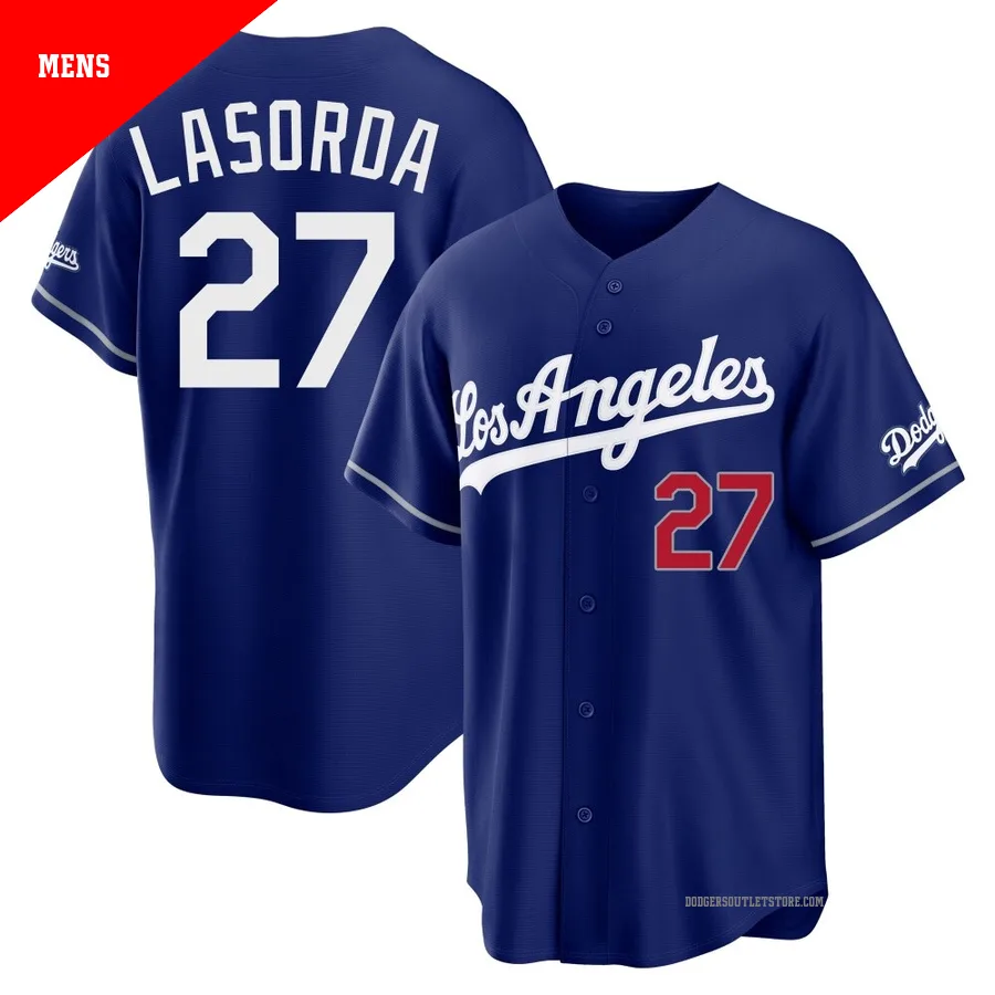 Los Angeles Dodgers ＃27 Tommy Lasorda Men's Royal Limited Alternate Stadium Jersey