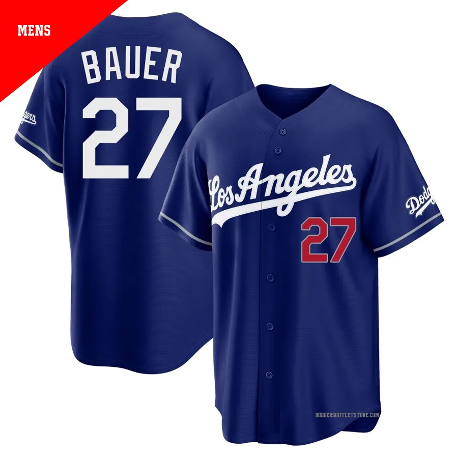 Los Angeles Dodgers ＃27 Trevor Bauer Men's Royal Limited Alternate Stadium Jersey