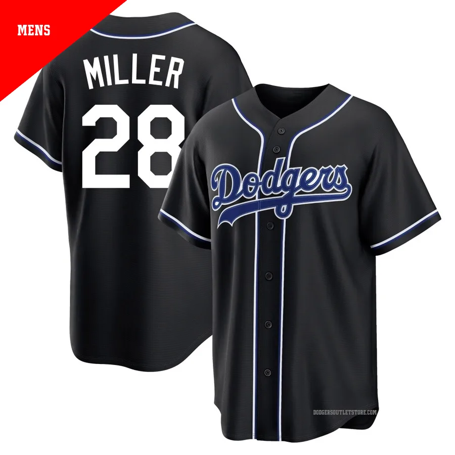 Los Angeles Dodgers ＃28 Bobby Miller Men's Black Replica Fashion Out Jersey