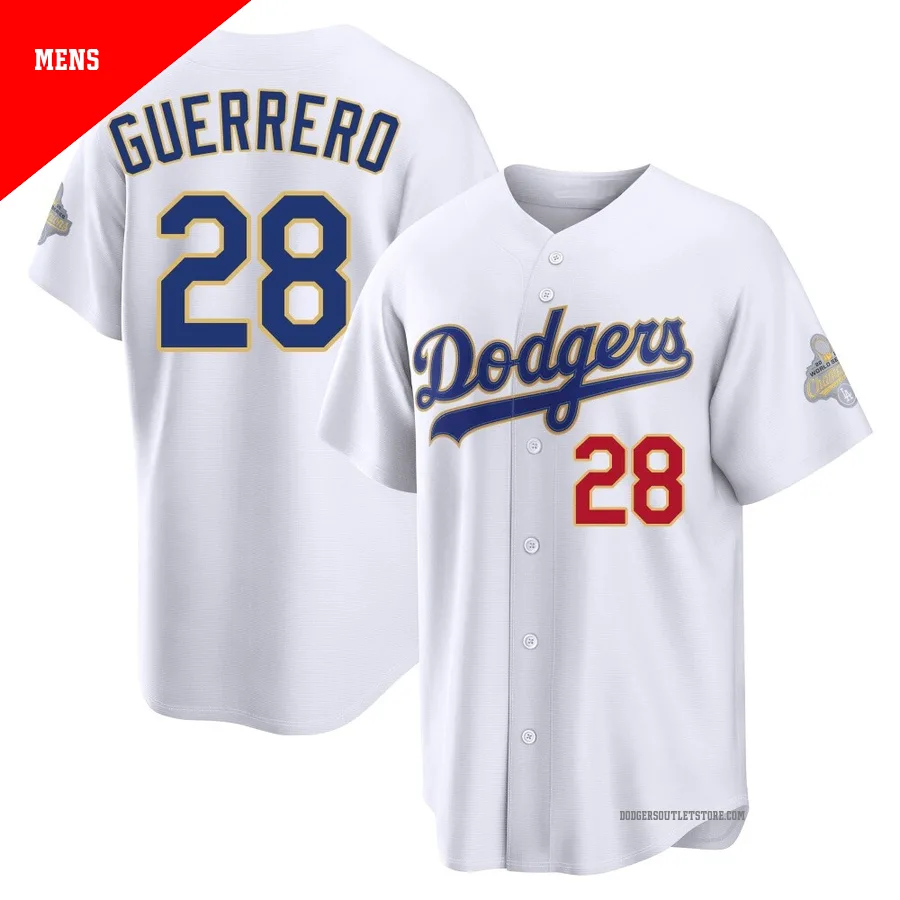 Los Angeles Dodgers ＃28 Pedro Guerrero Men's Gold Limited White 2026 Collection Stadium Jersey