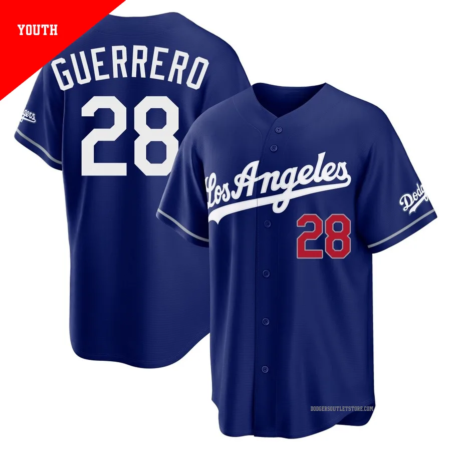 Los Angeles Dodgers ＃28 Pedro Guerrero Youth Royal Limited Alternate Stadium Jersey