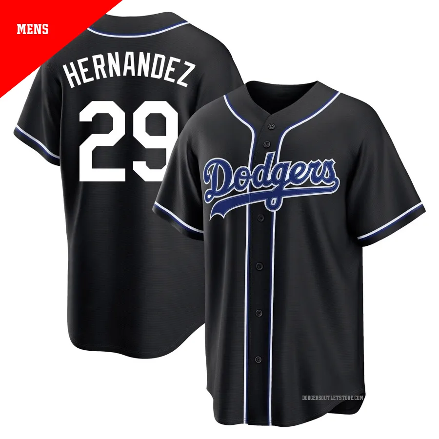 Los Angeles Dodgers ＃29 Jonathan Hernandez Men's Black Replica Fashion Out Jersey