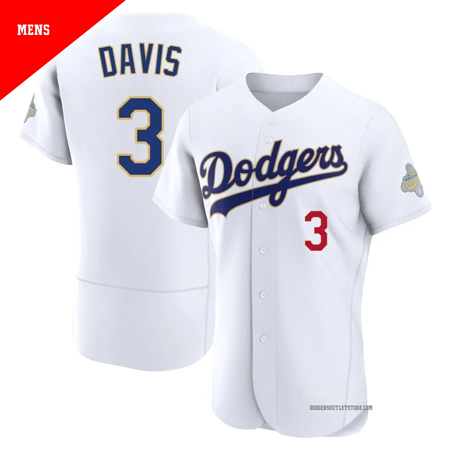 Los Angeles Dodgers ＃3 Willie Davis Men's Gold Authentic White 2026 Collection Jersey