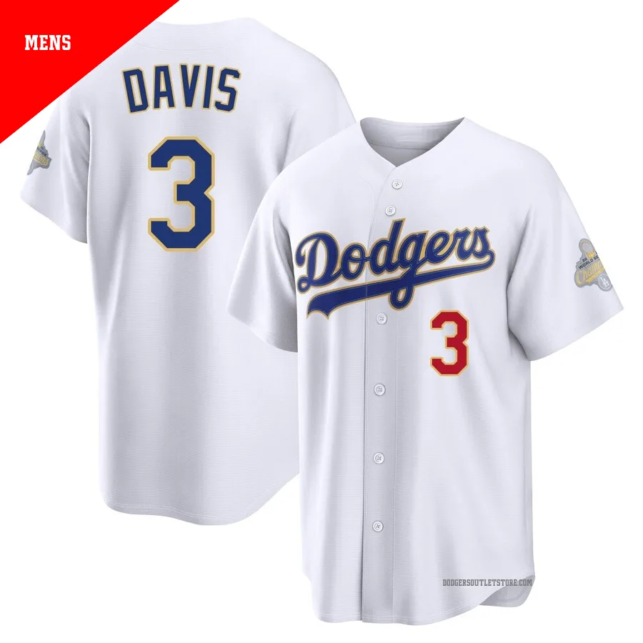 Los Angeles Dodgers ＃3 Willie Davis Men's Gold Limited White 2026 Collection Stadium Jersey