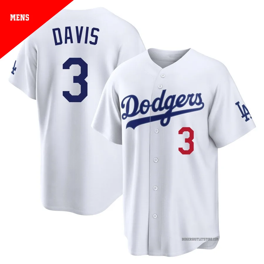 Los Angeles Dodgers ＃3 Willie Davis Men's White Limited Home Stadium Jersey