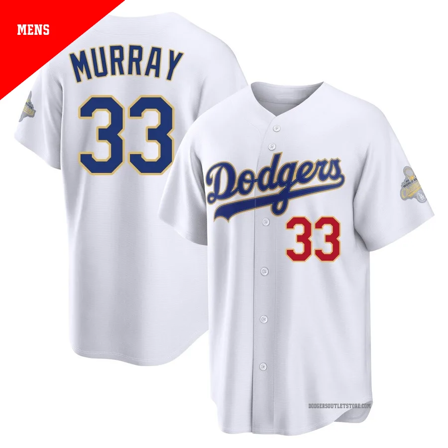 Los Angeles Dodgers ＃33 Eddie Murray Men's Gold Limited White 2026 Collection Stadium Jersey
