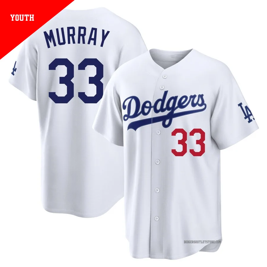 Los Angeles Dodgers ＃33 Eddie Murray Youth White Limited Home Stadium Jersey