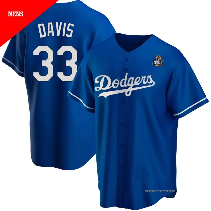 Los Angeles Dodgers ＃33 Eric Davis Men's Royal Replica Alternate 2024 World Series Jersey