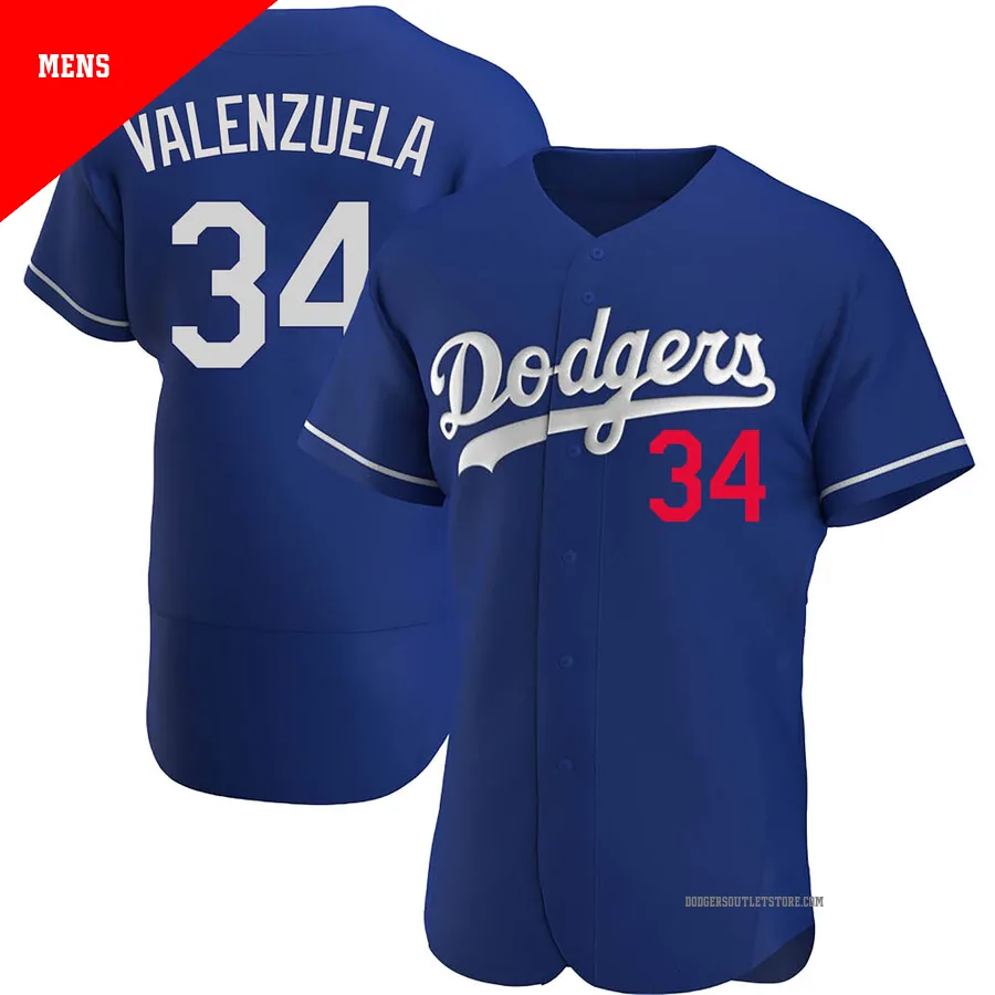 Los Angeles Dodgers ＃34 Fernando Valenzuela Men's Royal Authentic Alternate Jersey