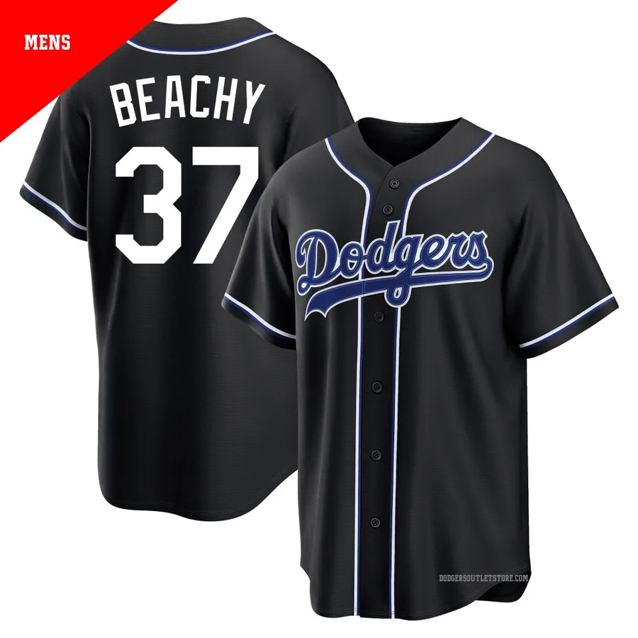 Los Angeles Dodgers ＃37 Brandon Beachy Men's Black Replica Fashion Out Jersey