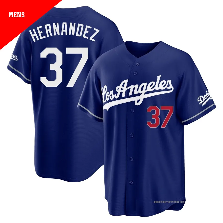 Los Angeles Dodgers ＃37 Teoscar Hernandez Men's Royal Limited Alternate Stadium Jersey