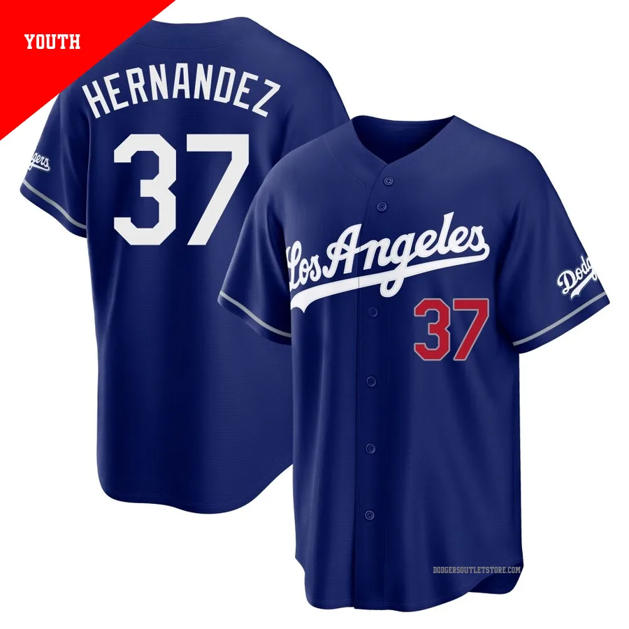 Los Angeles Dodgers ＃37 Teoscar Hernandez Youth Royal Limited Alternate Stadium Jersey