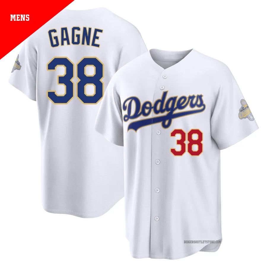Los Angeles Dodgers ＃38 Eric Gagne Men's Gold Limited White 2026 Collection Stadium Jersey