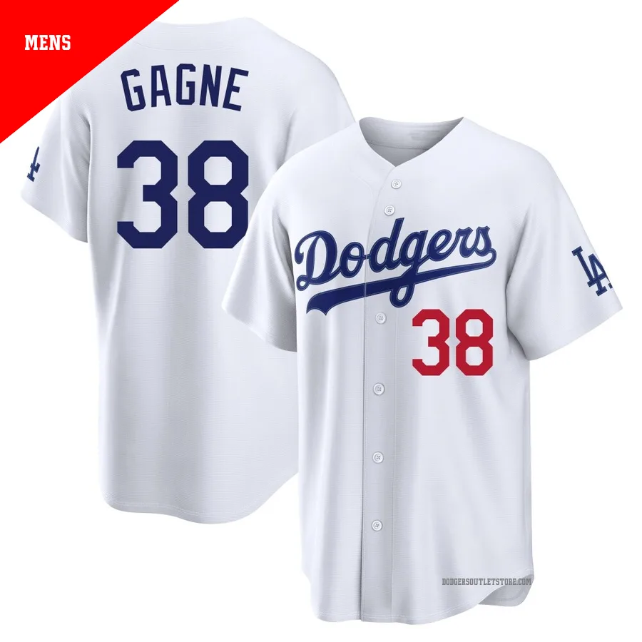 Los Angeles Dodgers ＃38 Eric Gagne Men's White Limited Home Stadium Jersey