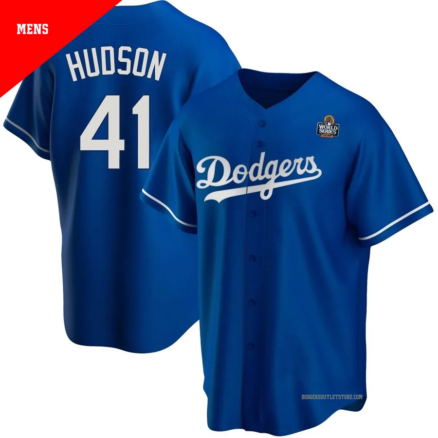 Los Angeles Dodgers ＃41 Daniel Hudson Men's Royal Replica Alternate 2024 World Series Jersey