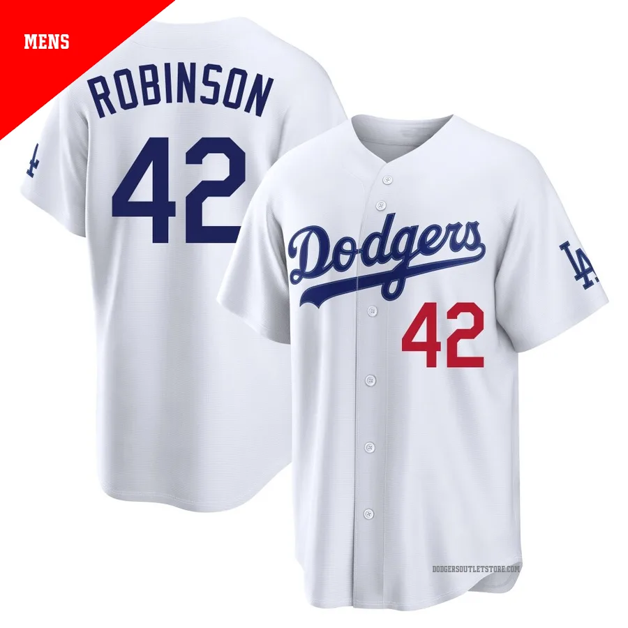 Los Angeles Dodgers ＃42 Jackie Robinson Men's White Limited Home Stadium Jersey