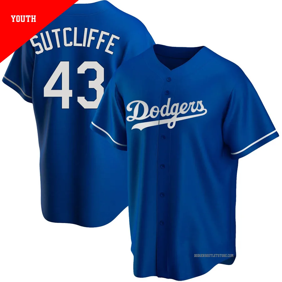 Los Angeles Dodgers ＃43 Rick Sutcliffe Youth Royal Replica Alternate Jersey
