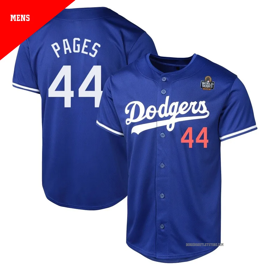 Los Angeles Dodgers ＃44 Andy Pages Men's Royal Limited Alternate 2024 World Series Jersey