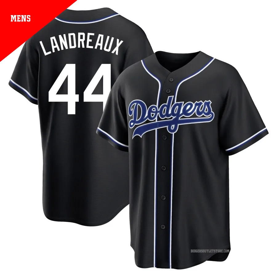 Los Angeles Dodgers ＃44 Ken Landreaux Men's Black Replica Fashion Out Jersey