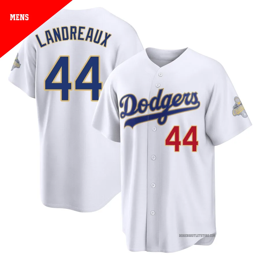 Los Angeles Dodgers ＃44 Ken Landreaux Men's Gold Limited White 2026 Collection Stadium Jersey