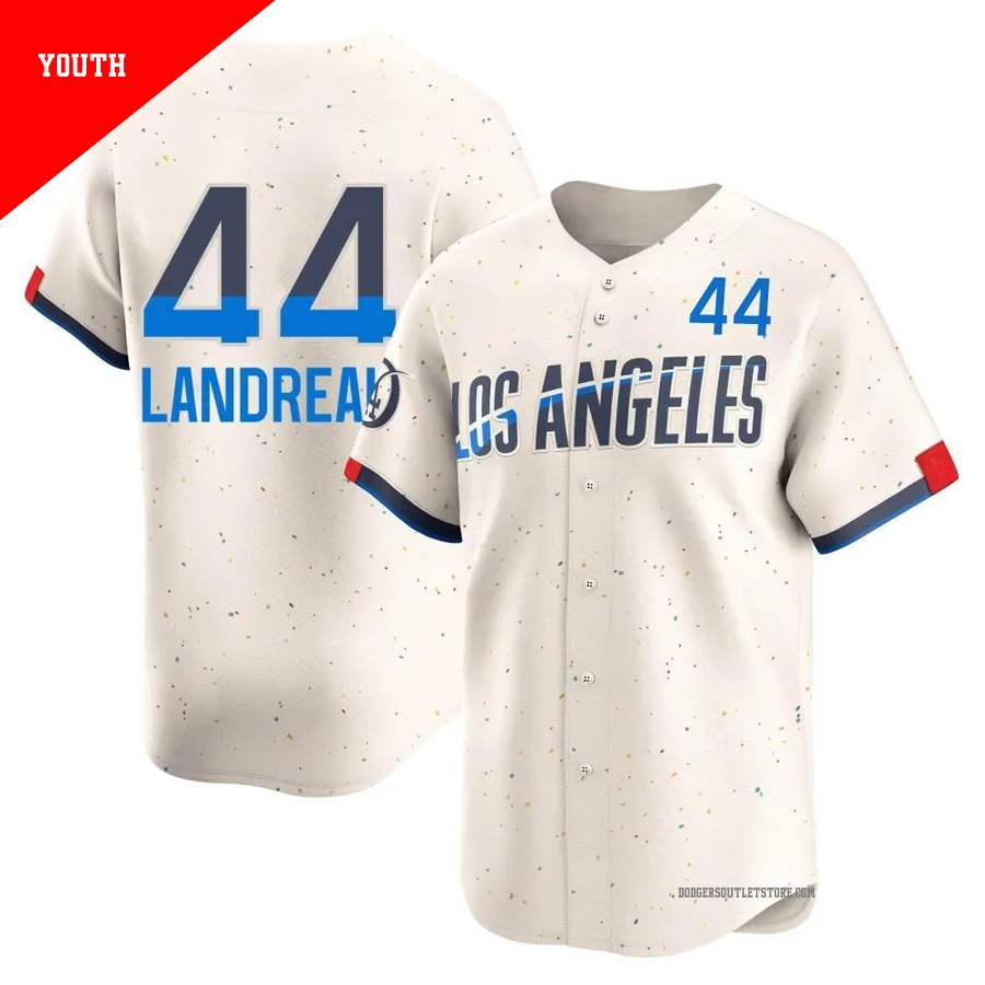 Los Angeles Dodgers ＃44 Ken Landreaux Youth Cream Limited 2024 City Connect Jersey
