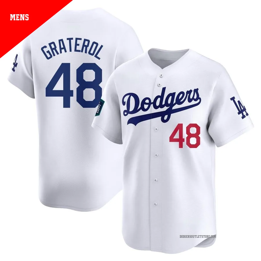 Los Angeles Dodgers ＃48 Brusdar Graterol Men's White Limited 2024 World Tour Seoul Series Home Jersey