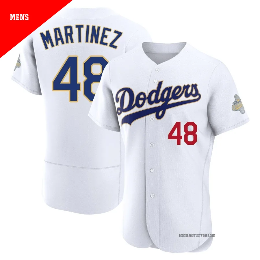 Los Angeles Dodgers ＃48 Ramon Martinez Men's Gold Authentic White 2026 Collection Jersey