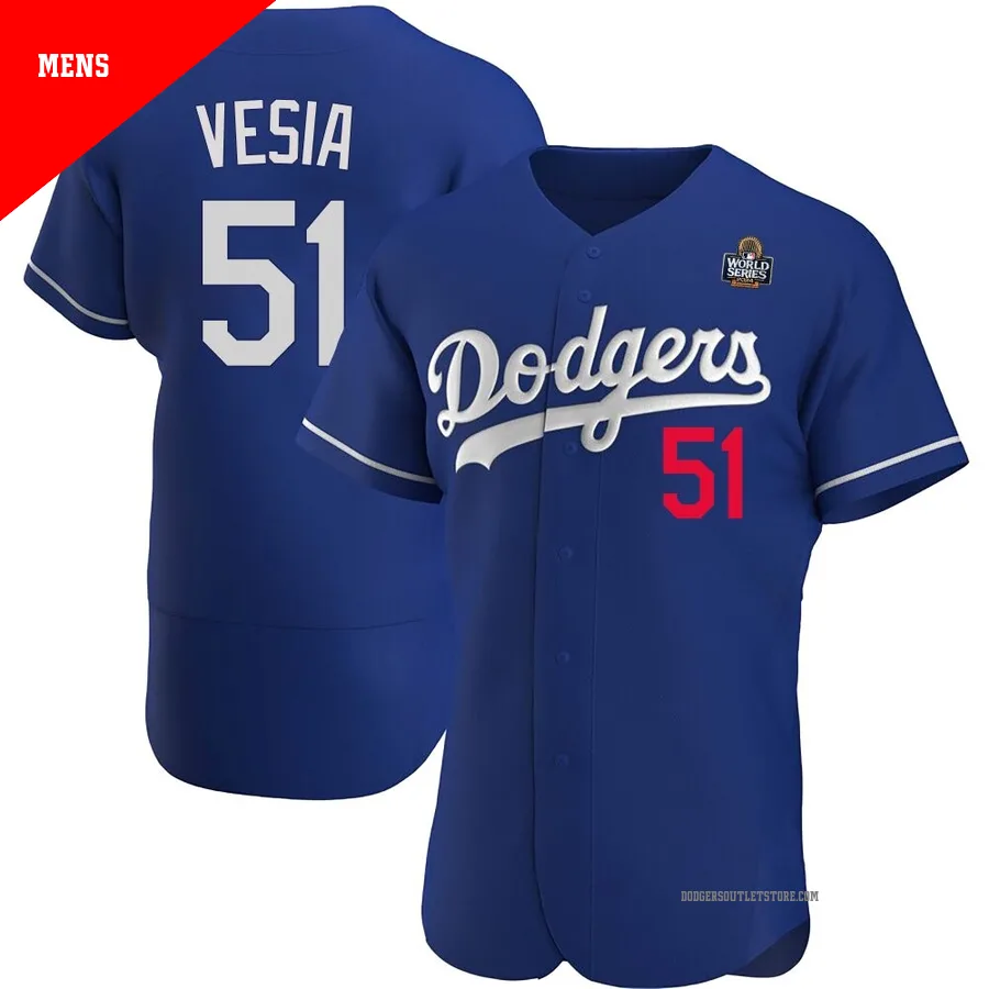 Los Angeles Dodgers ＃51 Alex Vesia Men's Royal Authentic Alternate 2024 World Series Jersey