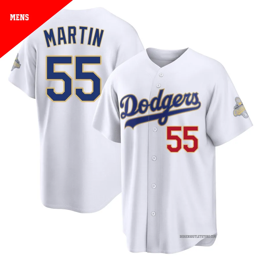 Los Angeles Dodgers ＃55 Russell Martin Men's Gold Limited White 2026 Collection Stadium Jersey
