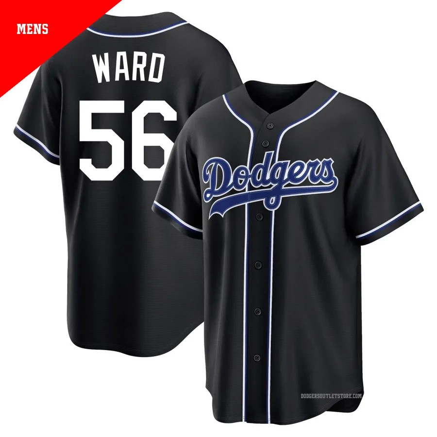 Los Angeles Dodgers ＃56 Ryan Ward Men's Black Replica Fashion Out Jersey