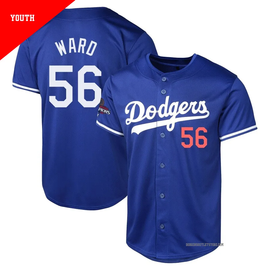 Los Angeles Dodgers ＃56 Ryan Ward Youth Royal Limited Alternate World Series Champions Jersey