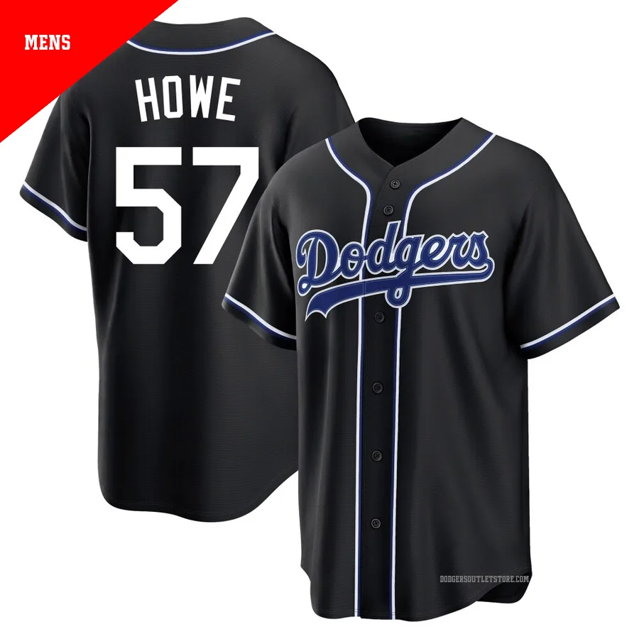 Los Angeles Dodgers ＃57 Steve Howe Men's Black Replica Fashion Out Jersey
