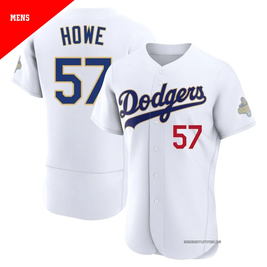 Los Angeles Dodgers ＃57 Steve Howe Men's Gold Authentic White 2026 Collection Jersey