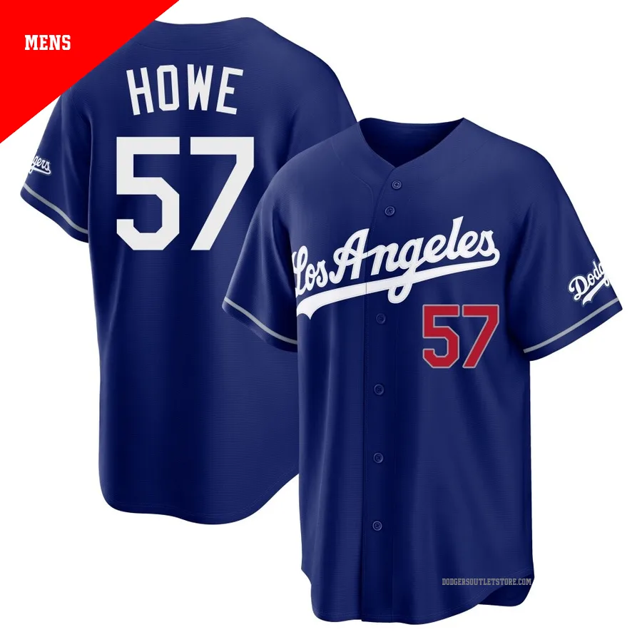 Los Angeles Dodgers ＃57 Steve Howe Men's Royal Limited Alternate Stadium Jersey